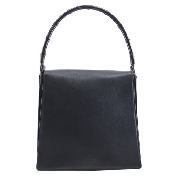 GUCCI Black Bamboo Shoulder Bag - Picture 1 of 9
